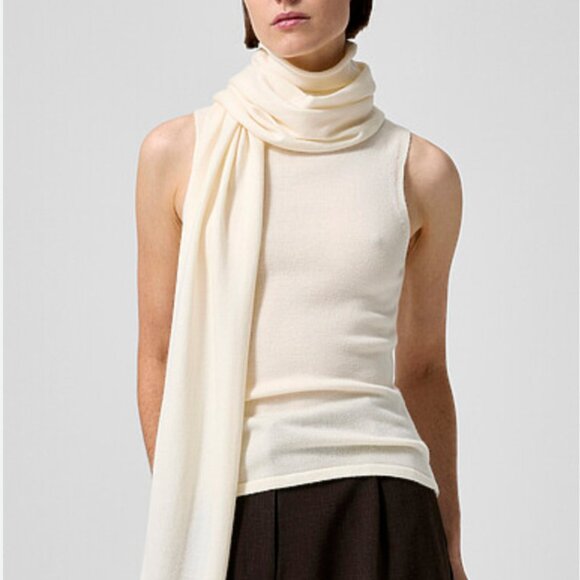 STAUD Sweaters - NEW STAUD Canal Knit Top Ivory with Scart Wool Quiet Lux Causal
